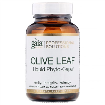 Gaia Herbs Professional Solutions, Лист оливкового дерева, 60 капсул, заполненных жидкостью