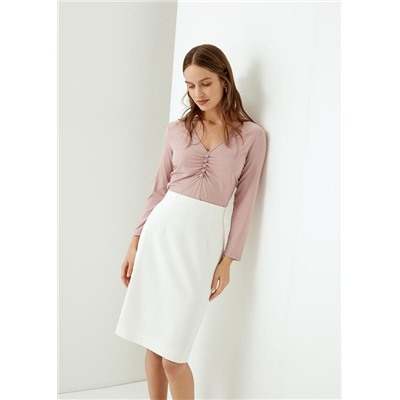 Блуза с драпировкой розовая ELIS