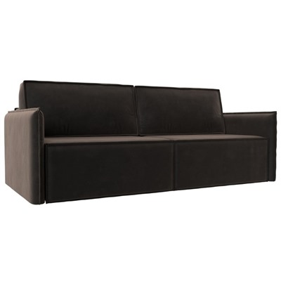 Прямой диван «Либерти», механизм еврокнижка, велюр, цвет коричневый