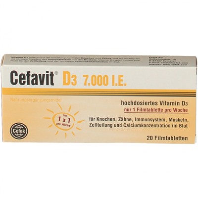 Cefavit (Цефавит) D3 7.000 I.E. 20 шт