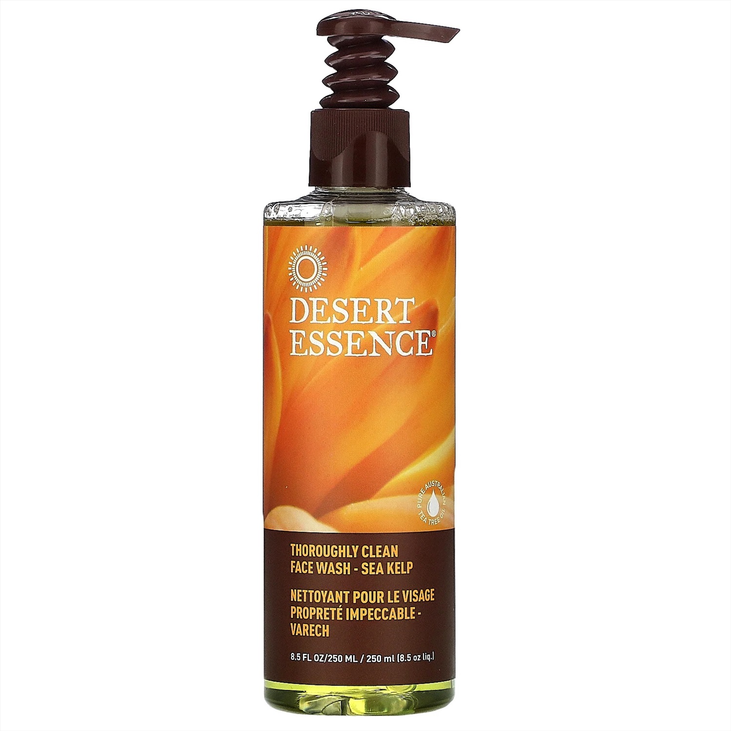 Desert Essence thoroughly clean face Wash. Desert Essence, thoroughly clean face Wash, 8.5 FL oz (250 ml).