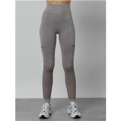 Легинсы для фитнеса женские, размер 42, цвет серый