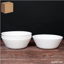 Набор суповых тарелок 4 штуки 650 мл белый ЕВРО / LMLW60 (white)/уп 48/ C