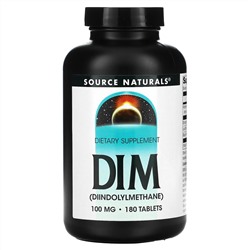 Source Naturals, DIM (дииндолилметан), 100 мг, 180 таблеток