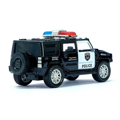 Машина металлическая «Полицейский джип», масштаб 1:43, инерция, в пакете