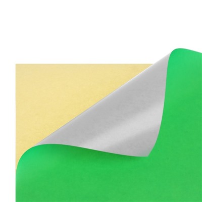 Бумага А4, 100 листов, 80 г/м, самоклеящаяся, флуоресцентный, ярко-зелёная