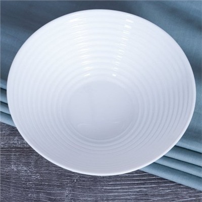 Набор суповых тарелок 6 штук 700 мл 190 мм белый рифленые / LBWW70/6 (WHITE) /уп 8/