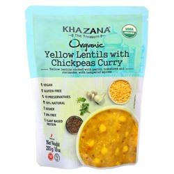 Khazana, Желтая чечевица с нутом и карри, средний вкус, 285 г (10 унций)
