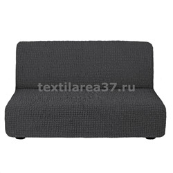 Чехол на трехместный диван без подлокотников 13 (темно серый)