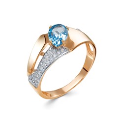 Золотое кольцо с натуральным топазом - КЛ3018