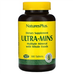 Nature's Plus, Ultra-Mins, мультиминералы с цельными продуктами, 180 таблеток