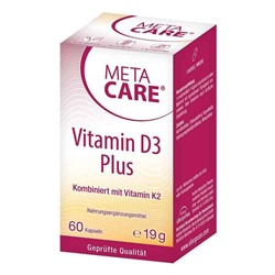 metacare (метакер) Vitamin D3 Plus 10.000 I.E + 80 µg K2 Kapseln