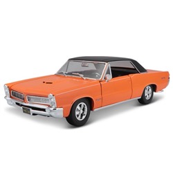 Машинка Maisto Die-Cast 1965 Pontiac GTO, открывающиеся двери, 1:18, цвет оранжевый