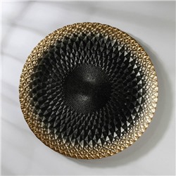 Тарелка «Барокко», d=28 см, цвет чёрный с золотом