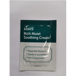 DEAR, KLAIRS [SAMPLE] пробник Rich Moist Soothing Cream (3 мл)