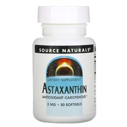 Source Naturals, Астаксантин, 2 мг, 30 капсул