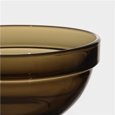 Салатник стеклянный «Удобное хранение», d=12 см, цвет дымчатый