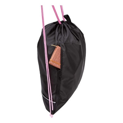 Мешок для обуви, Grizzly черно-розовый, 50х11х38 см