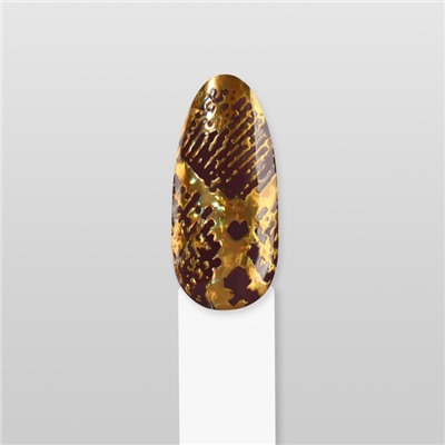 Наклейки для ногтей «Змея», фольгированные, цвет золотистый