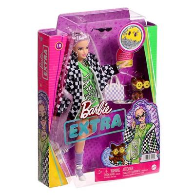 Кукла Barbie EXTRA, с модными аксессуарами и фигуркой питомца, МИКС