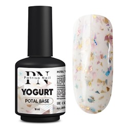 16 мл, Patrisa Nail, POTAL Yogurt Base (каучуковая молочная база с разноцветной поталью)