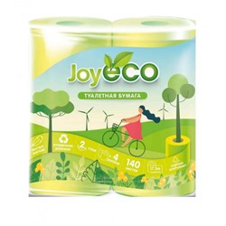 Туалетная бумага 2-слойная JOY Eco (Джой Эко) Салатовая, 4 рулона