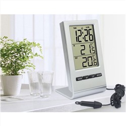 Часы электронные с метеостанцией, с календарём и будильником 5.7х10.6 см