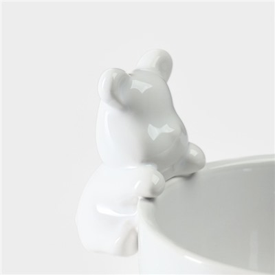 Набор салатников керамических Доляна «Мишка Отто», 13×10,2 см, цвет белый, 2 шт