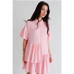 12268 Платье асимметричное нежно-розовое (остаток: 50)