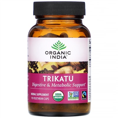 Organic India, Trikatu, 90 вегетарианских капсул