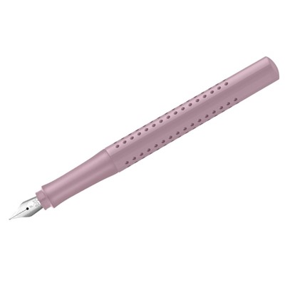 Ручка перьевая Faber-Castell "Grip 2010" синяя, F=0,6мм, трехгран., дымчато-розовый корпус 140826