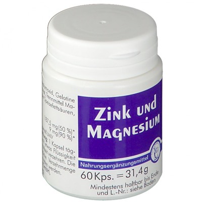Zink + Magnesium (Цинк + магнесиум) Kapseln 60 шт