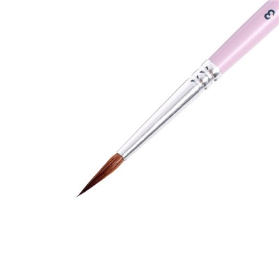 Кисть Колонок + Синтетика круглая, HANA Вдохновляй № 3 (длина волоса 15 мм), короткая ручка матовая