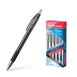 Ручка гелевая ErichKrause R-301 Original Gel Matic & Grip стержень чёрный, 0,5 мм, автоматическая