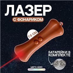 Лазер Косточка c фонариком, цвета МИКС