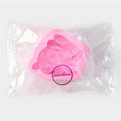 Молд Доляна «Зайчик», силикон, 9,5×8,2×4 см, цвет розовый
