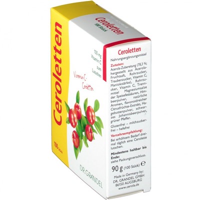 Ceroletten (Церолеттен) Vitamin C Dr. Grandel 100 шт