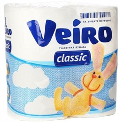 Туалетная бумага Veiro (Вейро) Classic, 2-х слойная, цвет белый, 4 шт