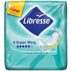 Прокладки Libresse (Либресс) Invisible Clip Super Wing, 5 капель, 8 шт