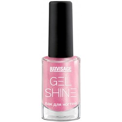 Лак для ногтей LuxVisage GEL SHINE, тон 107 - Розовый с серебристым шиммером