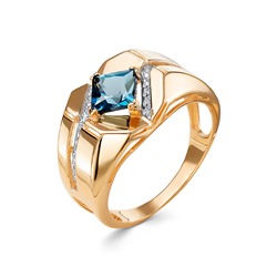 Золотое кольцо с натуральным топазом - КЛ3180-28