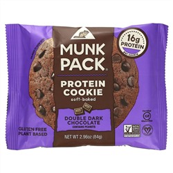 Munk Pack, Протеиновое печенье, мягкая выпечка, двойной темный шоколад, 84 г (2,96 унции)