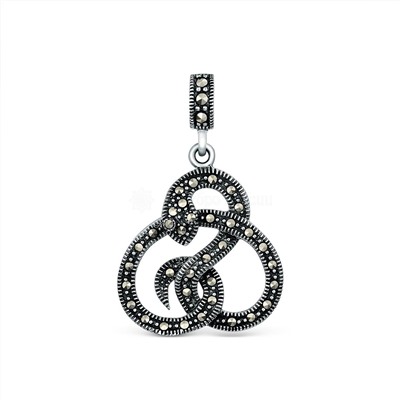 Кольцо из чернёного серебра с марказитами - Змея GAR3600
