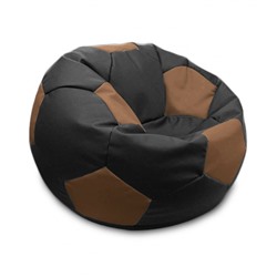 Кресло-мешок «Мяч», размер 70 см, см, искусственная кожа, чёрный, коричневый