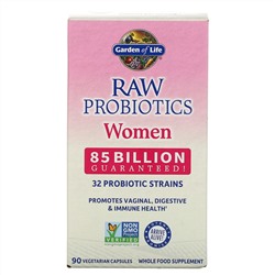 Garden of Life, RAW Probiotics, для женщин, 85 млрд, 85 вегетарианских капсул