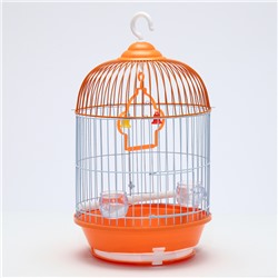 Клетка для птиц круглая укомплектованная Bd-4/2, 23,5 х 33 см, оранжевая  (фасовка 20 шт)