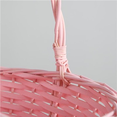 Корзина плетеная, ива, 30х21х12х25 см, розовый