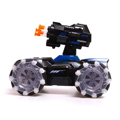Танк радиоуправляемый Stunt, 4WD полный привод, стреляет ракетами, цвет чёрно-синий