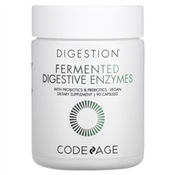 CodeAge, Ферментированные пищеварительные ферменты с пробиотиками и пребиотиками, 90 капсул