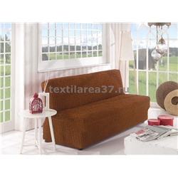 Чехол на трехместный диван без подлокотников 06 (коричневый)